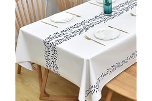 Yofori Table Cloth Plastic Tablecloth Wipeable PVC Wipe Clean WaterProof Table Cover (Rattan, 137x180cm)