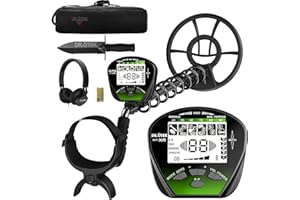 DR.ÖTEK Detector de Metales para Adultos Profesional, Portatil Detector, Modo de Pinpoint y de Memoria Exclusivo, Mayor Precisión, Bobina Impermeable IP68, Pantalla LCD, Chip DSP Avanzado, Verde
