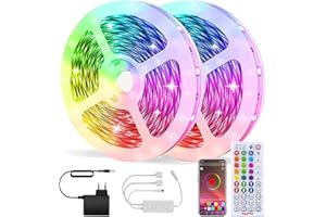 WEILY Bluetooth Striscia LED, LED Striscia 10M SMD 5050 RGB Strisce Luminose con Controller Sincronizza con la Musica Adatto per Camera da letto, Decorazioni per feste e per la casa