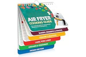 ISOI Air Fryer Cooking Guide,Airfryer Cookbook Cheat Sheet,Magnetic Air Fryer Recipe Book Schedule,Air Fryer Recipes Accessories for Air Fryer Cooking Food,Recommended Times,Temperature Regulation