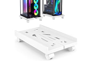 PC-stativ med hjul dator PC torn stativ justerbar CPU-hållare | Vit vagn under skrivbord universal för Home Office Desk PC un