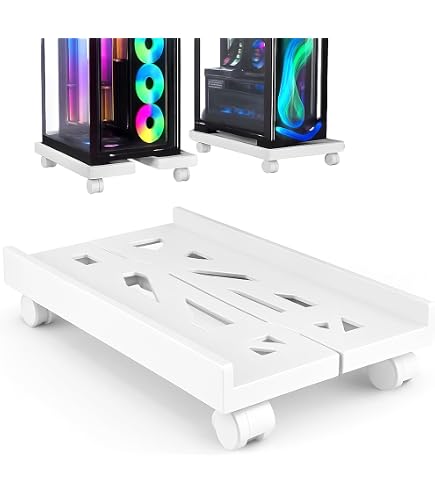 Qcdou Support CPU Mobile Réglable Avec 4 Roues - Chariot Tour PC Sous Bureau, 2 Roues Verrouillables, Idéal Pour La Plupart Des Ordinateurs (Blanc) Dissipation Chaleur Cpu Qcdou Support CPU Mobile Réglable Avec 4 Roues - Chariot Tour PC Sous Bureau, 2 Roues Verrouillables, Idéal Pour La Plupart Des Ordinateurs (Blanc) Dissipation Chaleur Cpu
