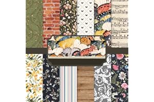 BAKERMICHE 24 fogli di carta per scrapbooking, motivo floreale, motivo floreale, carta decorativa, su un solo lato, confezione di carta per album fotografici, album fotografici, album di ritagli, 15,2 x 15,2 cm