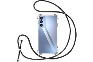 Vauki handyband für Samsung Galaxy A15 4G/5G Hülle mit Band Handyhülle Silikon Transparent zum Umhängen Stoßfest mit Kordel Necklace Schnur TPU Bumper Case für Samsung A15 6.5 Zoll