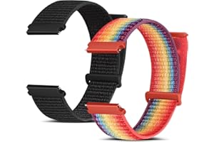 Huamanlou Nylon Watch Straps 16mm 18mm 20mm 22mm Quick Release Watchband for Men and Women, Adjustable Breathable Woven Sport Straps, 2 PACK