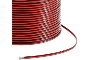QWORK® 20 AWG elkabel, 0,52 mm², 2 x 30 m, tvinnad kabel, 2 trådar, förtennad koppartråd för monokroma LED-remsor, LED-lampor, elektriska apparater