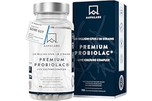 ‎AAVALABS Premium Kulturen Komplex Darmflora 120MrdKBE, 30 Stämme Darmbakterien Probiotika: Lactobacillus Gasseri, Lactobacillus Reuteri, Lactobacillus Rhamnosus + Zink - 90 Stück