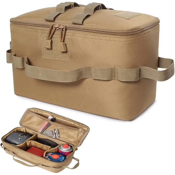 BROLEO Camping Storage Bag, Large Capacity 30L BBQ and Picnic Bag Organizer with Handles, Hard Design Collapsible Trunk Organizer Multipurpose Tactical Bags Travel Bag 3