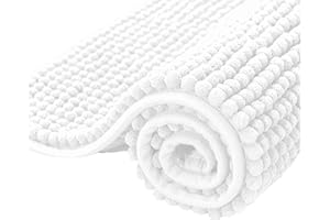 subrtex Alfombrillas de baño de felpilla para baño, Extra Suaves y absorbentes de Agua, Antideslizantes, bañera, Ducha (40 x 60 cm, Blanco)