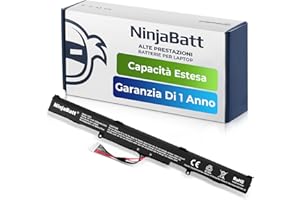 NinjaBatt Batteria A41-X550E per Asus X450 X450E X450FJ A450J A450E X550E X550D X550V X550Z X550DP X550ZA X751L X751M F450 F751MA X750JA X750JB X750JN X750LN R751 - Alte prestazioni [33Wh/14.8v]