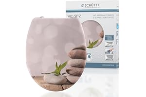 Schütte Sedile WC STONE PYRAMID con abbassamento automatico, coperchio WC con motivo e chiusura rapida per la pulizia, coperchio WC in Duroplast (carico massimo 150 kg)