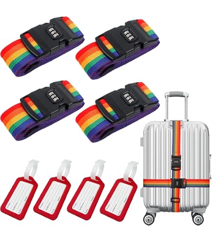 DoGeek Cinghie per valigie Regolabile 2 pack Cinghia per valigia da