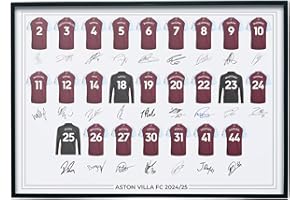 FOOTBALL PRINT SHOP Aston Villa FC Signed 2024-25 Team Poster Print Autographed By Full Squad, Aston Villa Gifts A3 Print Only