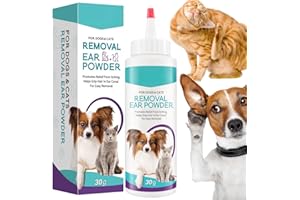 OUMUN Can-ker Powder for Dogs Ears,Ear Care for Dogs,Dog Ear Powder for Hair Removal,Dog Ear Cleaner,Ear Wash,Dog Ear Mite Treatment,Ear Mite Treatment for Dogs,Cat Ear Mite Treatment,Dog Ear Drops,30g