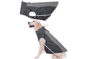 PLUS PO Regenmantel Für Hunde Wasserdicht Hunderegenmantel Für Kleine Hunde Hund Regenmäntel wasserdicht mit Kapuze Hund voller Regenmantel Black,l