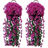 Fycooler Artificial Wisteria Flower Garland, Fake Flower Plants Hanging Garland Artificial Wisteria Vine for Decoration Garde