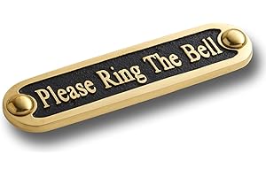 The Metal Foundry Please Ring The Bell Metal Door Sign. Traditional Style Home Decor Accessories Door Or Wall Brass Plaque. Handmade In England.