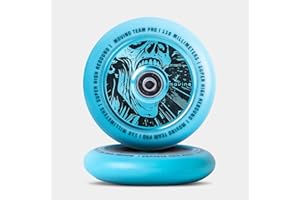 Movino Ruote Per Monopattino 2 Pezzi 110 mm Alluminio Poliuretano Super High Rebound Resistente fino a 100 kg Full Core Skeleton Bianco