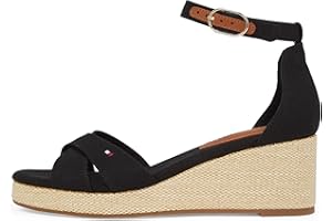 Tommy Hilfiger Flag Criss-CROS Mid Wedge Espad Fw0fw08481, Espadrillas Zeppa Donna