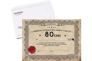 Auguriando Biglietto Auguri Attestato Certificato ENNE Attestato Diploma idea originale di compleanno anni Biglietti Divertenti Originali (80 anni)
