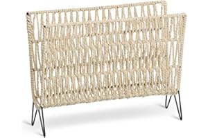 Zeller 17019 Boho - Portariviste in Ferro e Carta, ca. 38 x 15 x 30 cm, Porta riviste, Cestino portaoggetti, Supporto per Libri, giornali