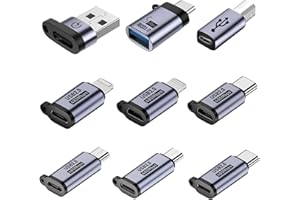 Liaoan USB C to Micro Adapter, IP to Type-C and Type-C to USB A Adapter, (9 Pack) Supports Fast Charging and Supports Data Transfer.