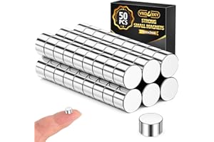 VNDUEEY Neodymium Magnets, Mini Round Magnets for School, Blackboard, Rare Earth Magnet Disc for Locker, Home, Kitchen, Picture, Display, DIY, Office, Adult, 50Pack, 5X3mm