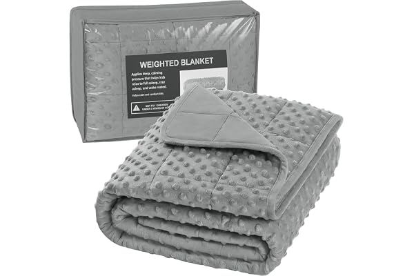 WOLTU viktad filt för barn, 4,5 kg, 105x150 cm, mjuk bomull, med minky prickar, dubbelsidig, tung filt för avstressning, avslappningsfilt, terapifilt för barn