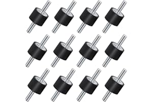 RFYTDCF 12 Stück Gummipuffer M6, Gummilager mit Schrauben Silentblock Schwingungsdämpfer Klimaanlage Vibrationsdämpfer Gummidämpfer Stoßdämpfer für Wasserpumpen Luftkompressoren(VV20 × 15 M6x18)