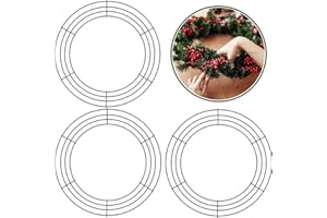 POPOYU 3 Pezzi Ghirlanda Metallico Cornice Ghirlanda Di Filo Natalizia,12 Pollici Anelli Per Ghirlande,Metallico Cornice ad Anello per Natale Halloween Decorazioni Casa Fai-da-Te Artigianato