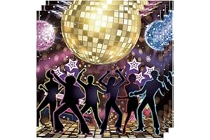 DazzJoy Disco Decorative Party Napkins, Pack of 20 Disco Napkins, Colourful, Napkins Disco Party Decoration 33 x 33 cm, 70s 80s 90s Disco Ball Napkin, Retro New Year's Eve, Birthday, Carnival Paper
