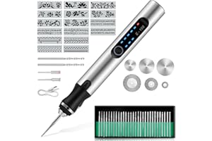 SKIBILES Penna Elettrica per Incisione, Incisione a Portatile Fai-da-te, Set Di Strumenti per Incisione, Incisore Rotante Senza Fili, Incisione Ricaricabile USB, per Metallo Vetro Legno Pietra Incidere
