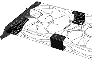 Akasa Wspornik gniazda PCI do montażu jednego/dwóch wentylatorów 120 mm, uchwyt na podwójny wentylator | wspornik GPU | stojak na wentylator obudowy 120 mm, czarne żelazo, AK-MX304-12BK