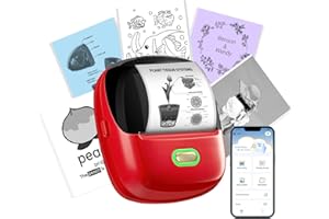 ORGSTA S002 Étiqueteuse Bluetooth Portable Imprimante d'Étiquettes Autocollantes 300DPI Mini Étiquette pour Maison, Bureau, École, Cuisine personnalisées, Compatible iOS et Android