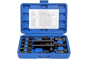 aleawol 10pcs Motorcycle Blind Inner Bearing Removal Tool Set, 8-25MM Wheel Bearing Puller Tool Kit Heavy Duty Bearings Remover Splitter Tools Kit with Case