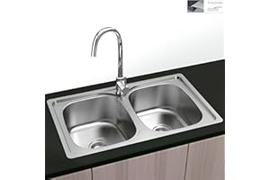 GRESINEX Dublin - Fregadero Encastrar Cuadrado 80x44 | 2 Senos | Acero Inoxidable Aisi 304