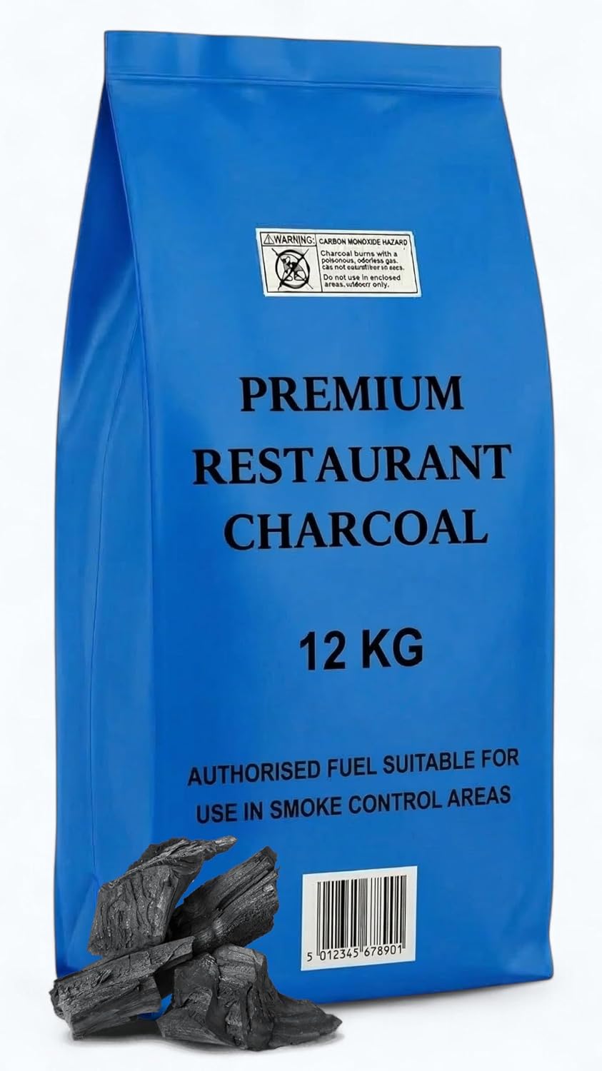 Log-Barn restaurant grade cooking lumpwood charcoal 12kg bag, perfect for charcoal BBQ's, large chunks for longer burning barbecues