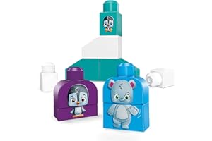Mega Bloks First Builders Les Amis Polaires, jeu de 10 blocs de construction à base de plantes, jouet pour bébé et enfant de 1 à 5 ans, GPT77