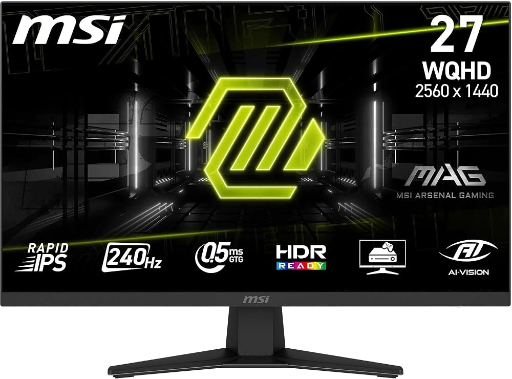 MSI 27" MAG 274QF X24, Gaming Monitör, WQHD, 16:9, Flat, Rapid IPS, 240Hz, 0.5ms (Min.), FreeSync Premium