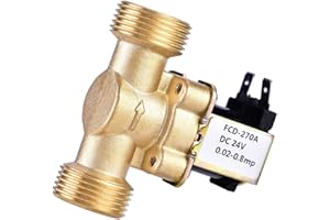 SATTIE SoarUp Válvula solenoide eléctrica de agua, 3/4 pulgadas CC 24 V, válvula magnética solenoide eléctrica normalmente cerrada para control de agua