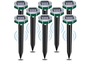 JOKRESTY Solar Mole Repellent,8 Pack Mole Repellent Ultrasonic,Sonic Mole Repeller With Waterproof, Mole Control Voles, Gophers, Rats, Snakes and Rodents,Solar Mole Deterrent For Outdoor Lawn Garden Yards