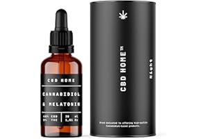 CBD HOME Huile FORTE avec mélatonine - Base MTC (noix de coco) Enrichie avec 40% de CBD pur et Oméga 3-6-9. certifiée 12 000 mg fabriquée aux États-Unis. 30ml.