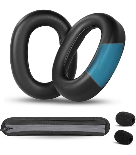 SOULWIT Cuscinetti auricolari in gel di raffreddamento di ricambio per Jabra Evolve2 75 (non adatti a Evolve 75), con tessuto di seta di ghiaccio, schiuma di isolamento acustico - Nero