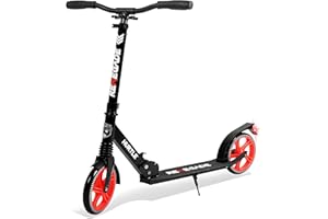 Hurtle Renegade Patinete Adolescentes, Adultos, 2 Ruedas, Plegable, Ajustable, Portatil, Freno Manillar, Barra en T, Facil maniobra, Correa de Transporte