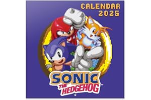 GRUPO ERIK Calendario 2025 pared Sonic - Calendario pared, Planificador mensual: Con espacio para anotar e Ilustraciones (30x30 cm)