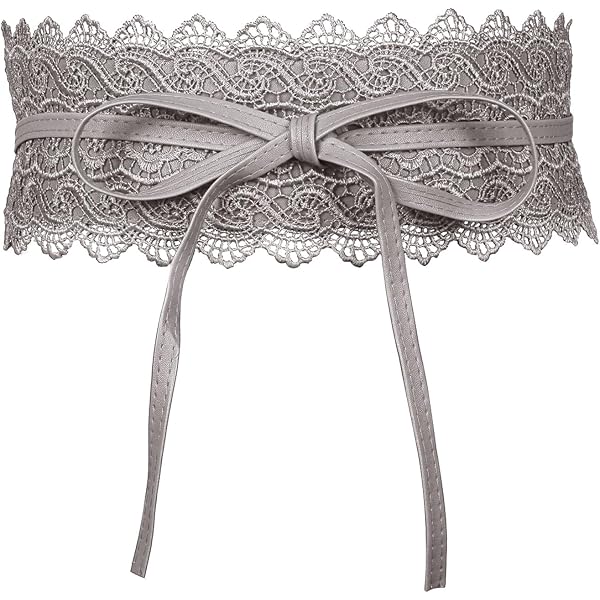 MILAKOO Ceinture Taille Large Dentelle Avec Cordon Et Gland - Obi Ceinture Femme Pour Robe Et Mariage
