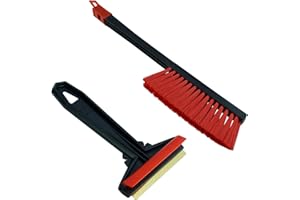 L & P CAR DESIGN Set - Murska Eiskratzer Messing Scheibenkratzer Auto + Schneebesen Auto Besen Winter Schneebürste Winter Schneefeger Besen Auto Schnee Bürste Feger Auto Finnland (Set L&P A054 + A059 Schwarz Rot)