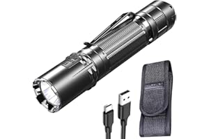 KLARUS XT2CR Pro Latarka taktyczna 2100 lumenów, podwójne przełączniki tylne Kieszonkowa latarka i kabura do użytku w służbie ścigania, na zewnątrz, EDC i w sytuacjach awaryjnych