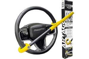 ‎ARTAGO Artago 840A/B Lenkradkralle Auto Universal, Kompakte Schwenkarretierung, Hochsicherheitsschloss mit Aufbohrkugel, Gewindeverstellung, Lenkradschloss Gelb und Schwarz, Lenkradsperre Wohnwagen
