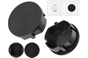 YOUR DAY MATE Cache-prise, 4 pièces, noir, protection de prise contre la poussière, les éclaboussures, pour prise SchuKo type F, couvercle pour bloc multiprise, prises multiples, enrouleur de câble, cuisine